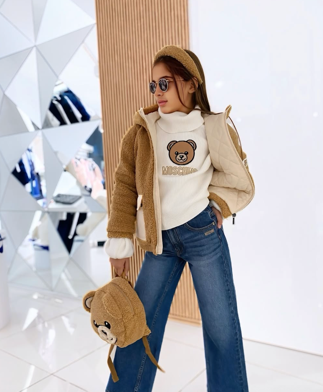 Moschino Hooded Fuzz Bear Jacket