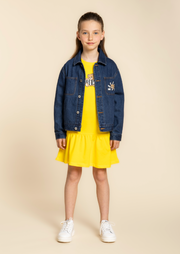 Moschino Girls Yellow Bear Logo Dress