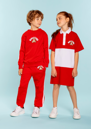 Moschino Striped Red Polo Buttons Dress