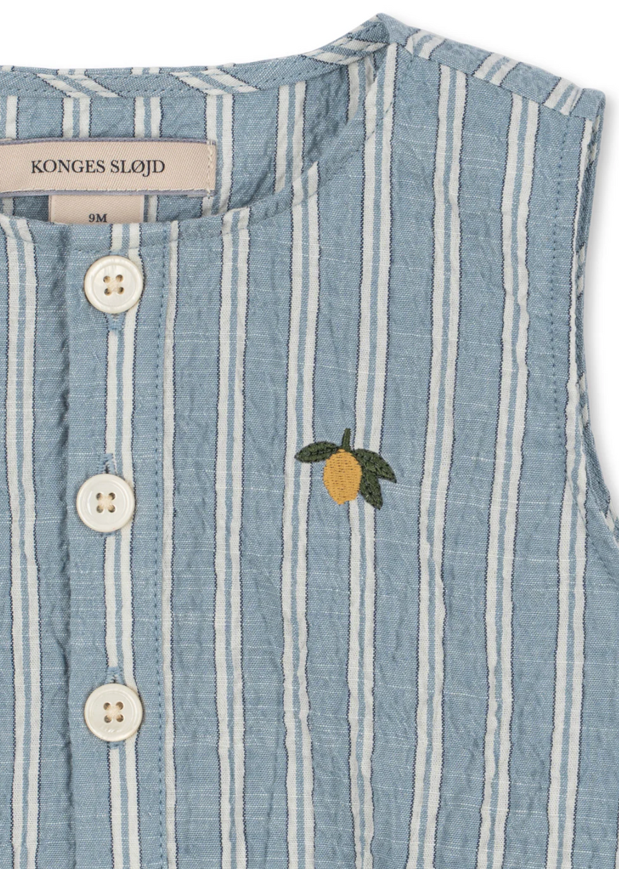 Konges Slojd ELLIOT ROMPER GOTS trio bleu stripe