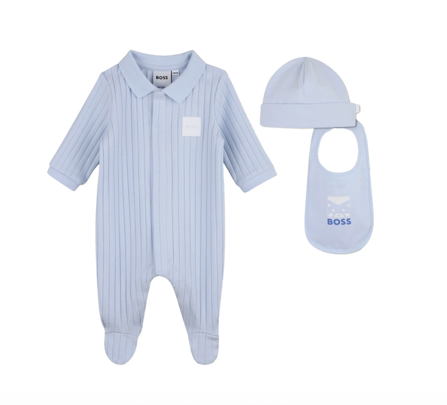 Boss Baby Footie Hat and Bib Giftbox Set