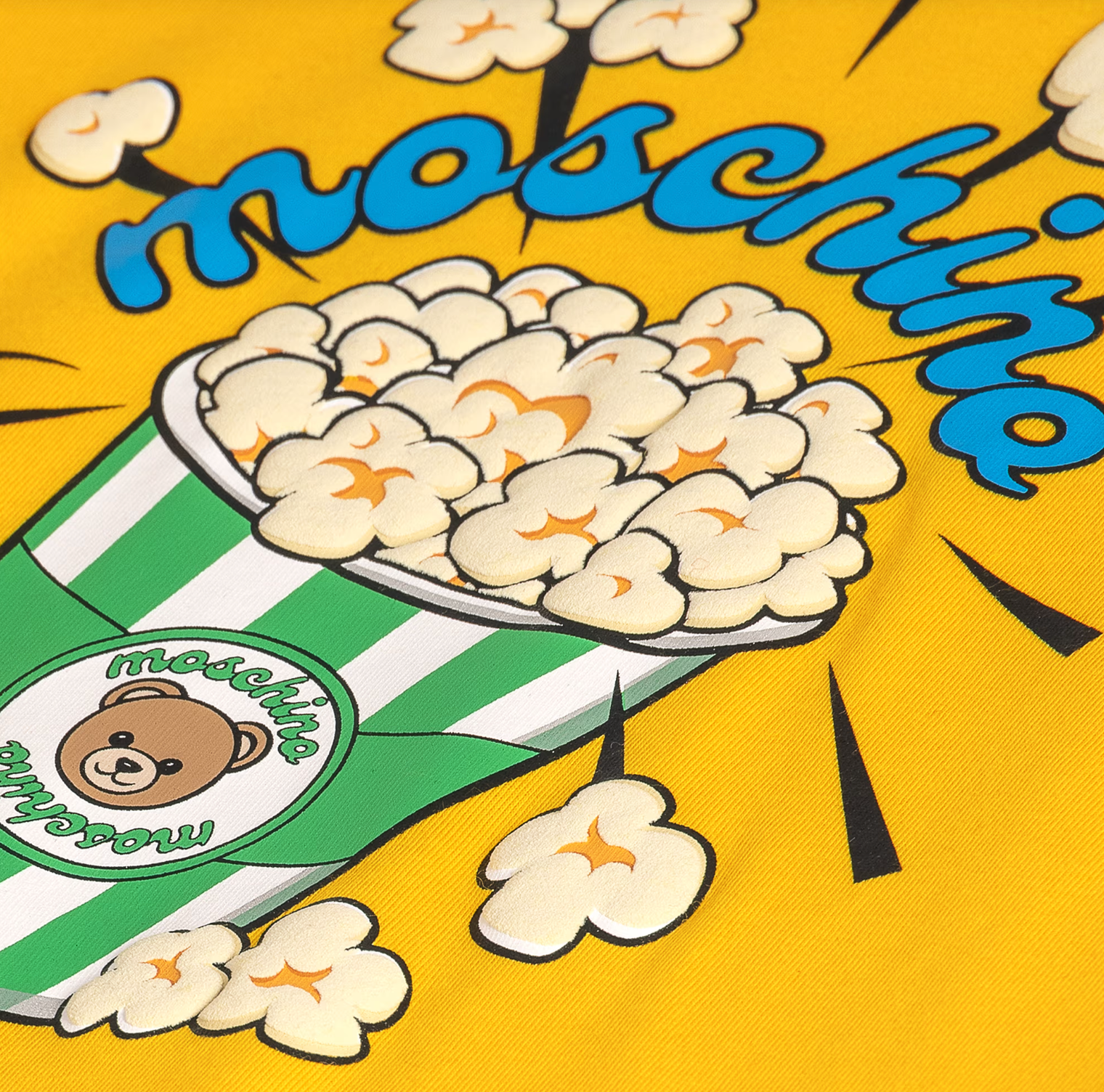 Moschino Kids Yellow SS T-shirt with Popcorn Print