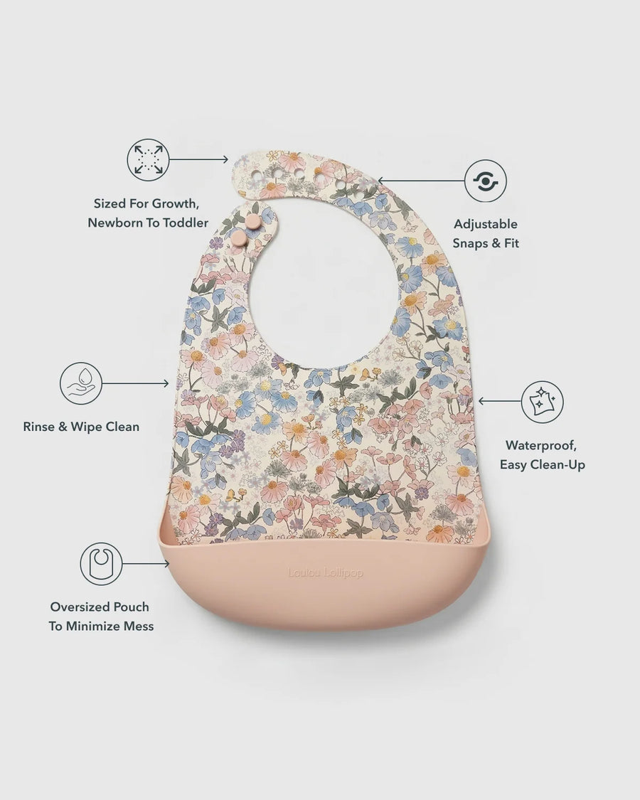 Loulou Lollipop Silicone Bib English Garden