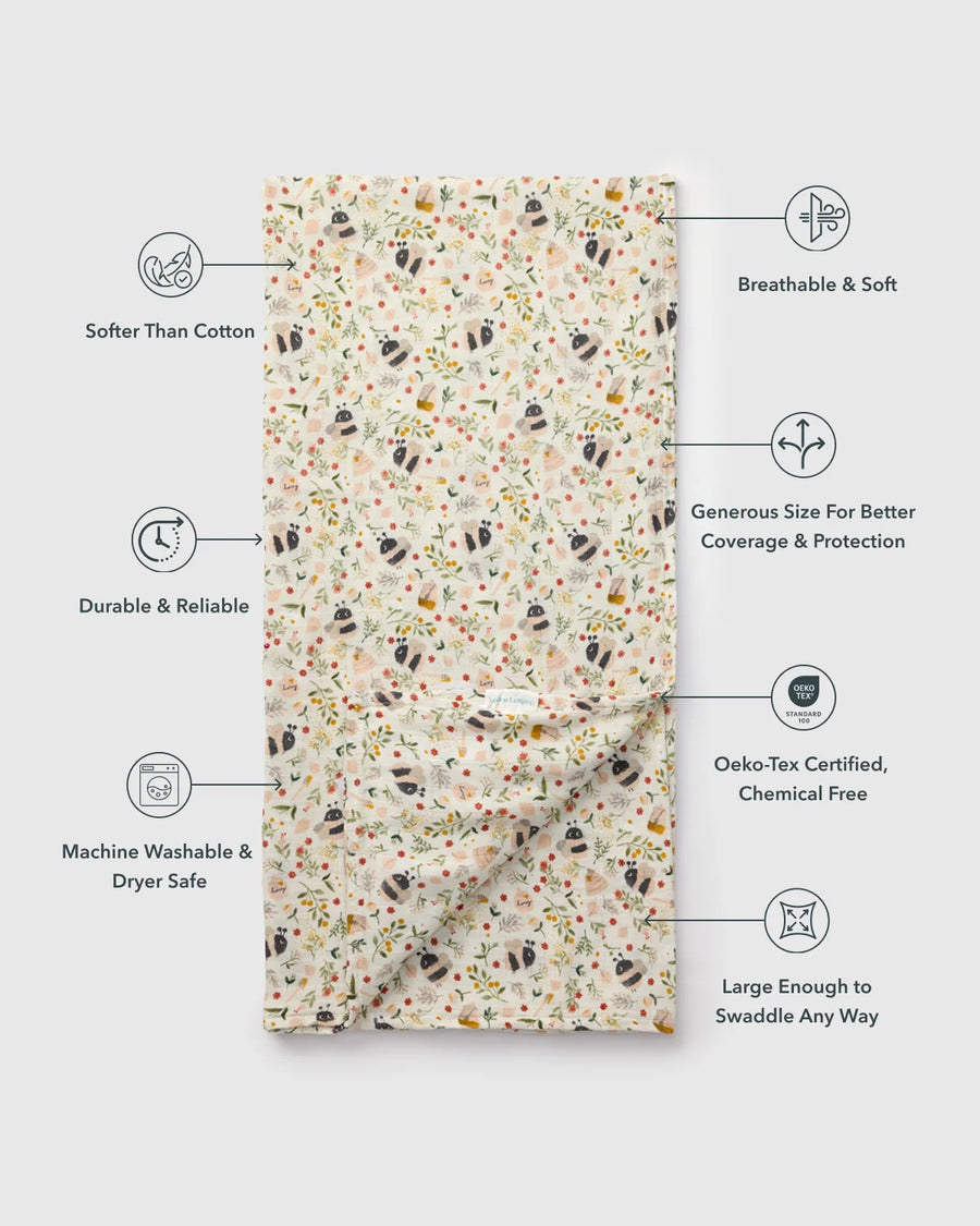 Loulou Lollipop Muslin Swaddle - Bumble Bees