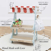 Le Toy Van Wooden Market Stall & Fruit Play Food Crate
