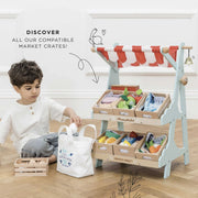 Le Toy Van Wooden Market Stall & Fruit Play Food Crate