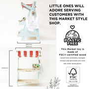 Le Toy Van Wooden Market Stall & Fruit Play Food Crate