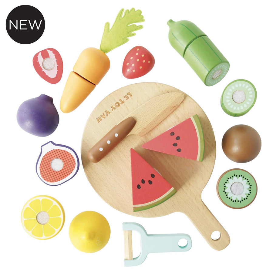 Le Toy Van Wooden Chopping Board & Sliceable Food
