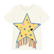 Stella McCartney Kids Fringe-trimmed cotton jersey T-shirt