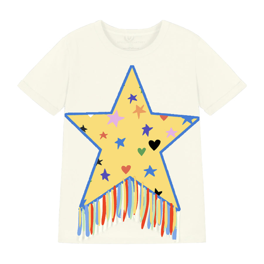 Stella McCartney Kids Fringe-trimmed cotton jersey T-shirt