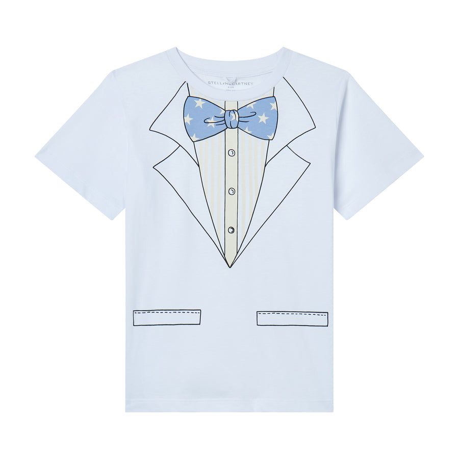 Stella McCartney Boy SS T-shirt with Suit Trompe L'oeil Print