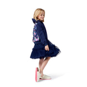 Billieblush Girls Navy Blue Sequinned Tulle Dress