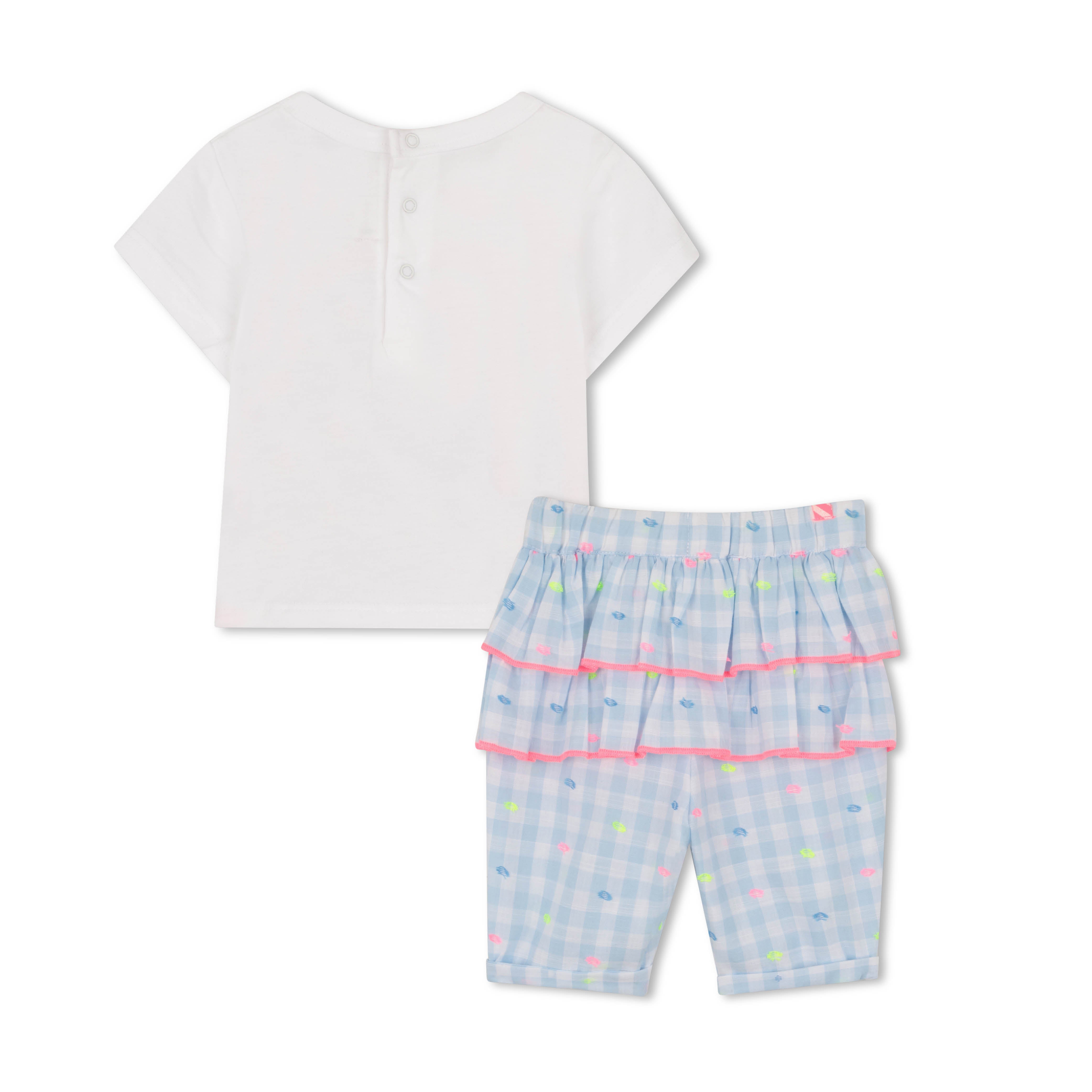 Billieblush Baby Girl Tshirt and Gingham Pants Set