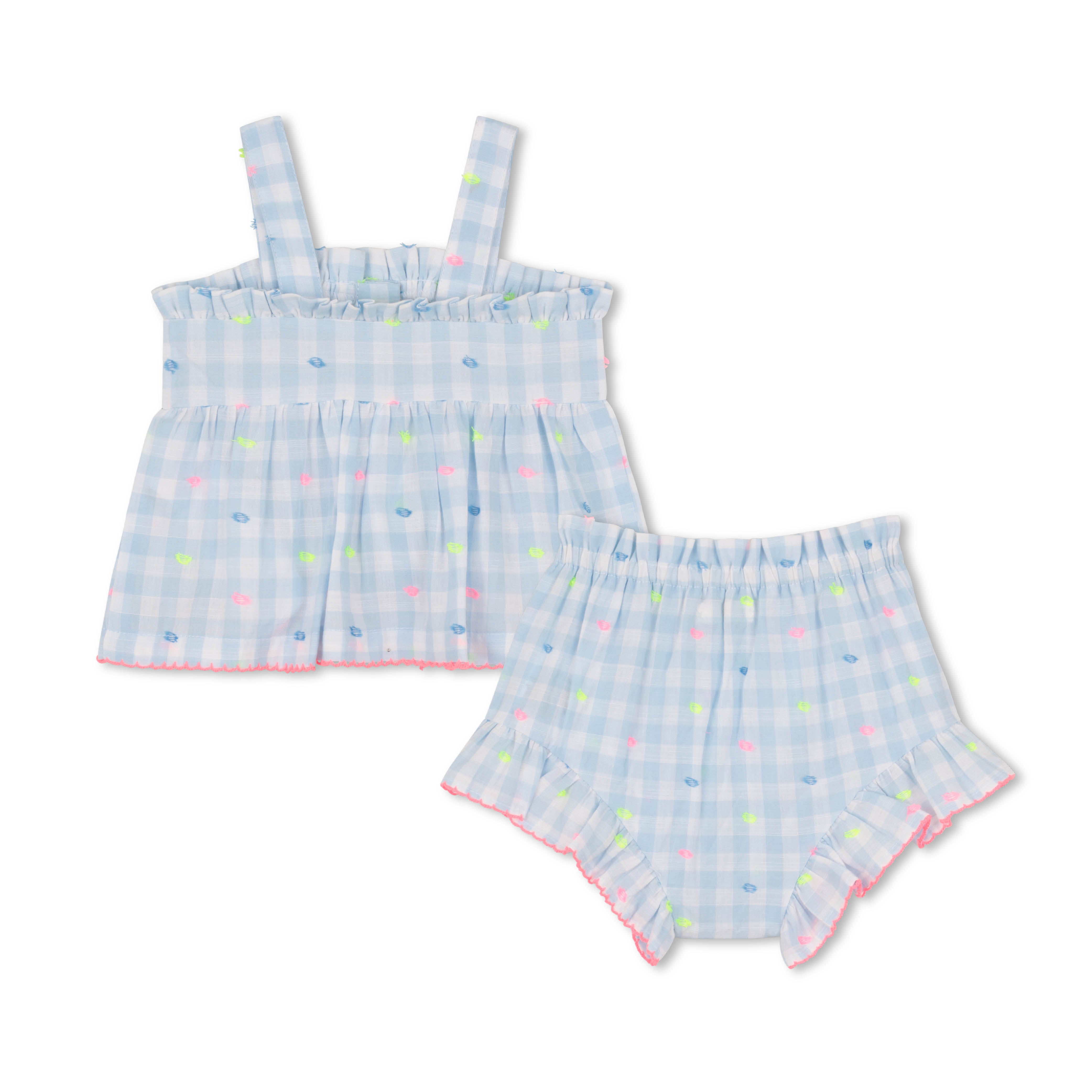 Billieblush Newborn Gingham Tank Top + Shorts Set