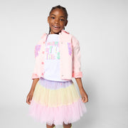 Billieblush Girls Lavender & Pink Tiered Tulle Skirt