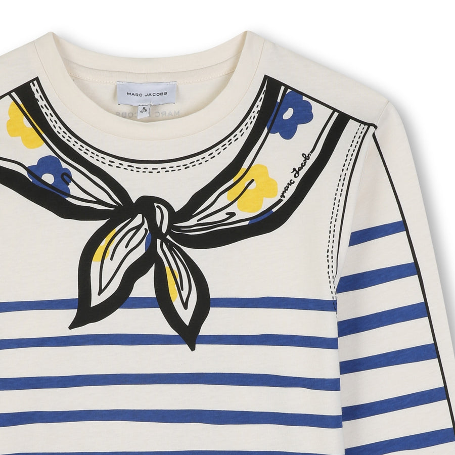 The Marc Jacobs Striped Long Sleeve Navy Tee