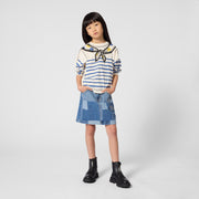 The Marc Jacobs Striped Long Sleeve Navy Tee