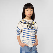 The Marc Jacobs Striped Long Sleeve Navy Tee