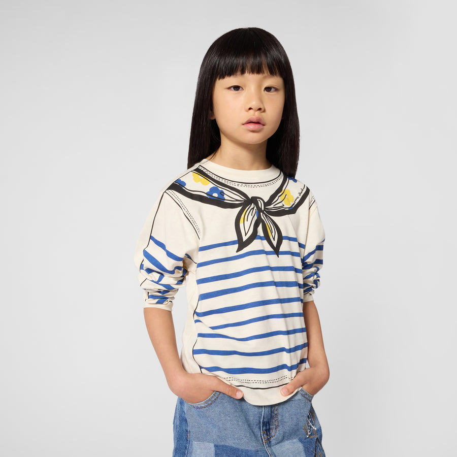 The Marc Jacobs Striped Long Sleeve Navy Tee