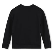 The Marc Jacobs Girls Black Sweatshirt with Crossbody Bag print