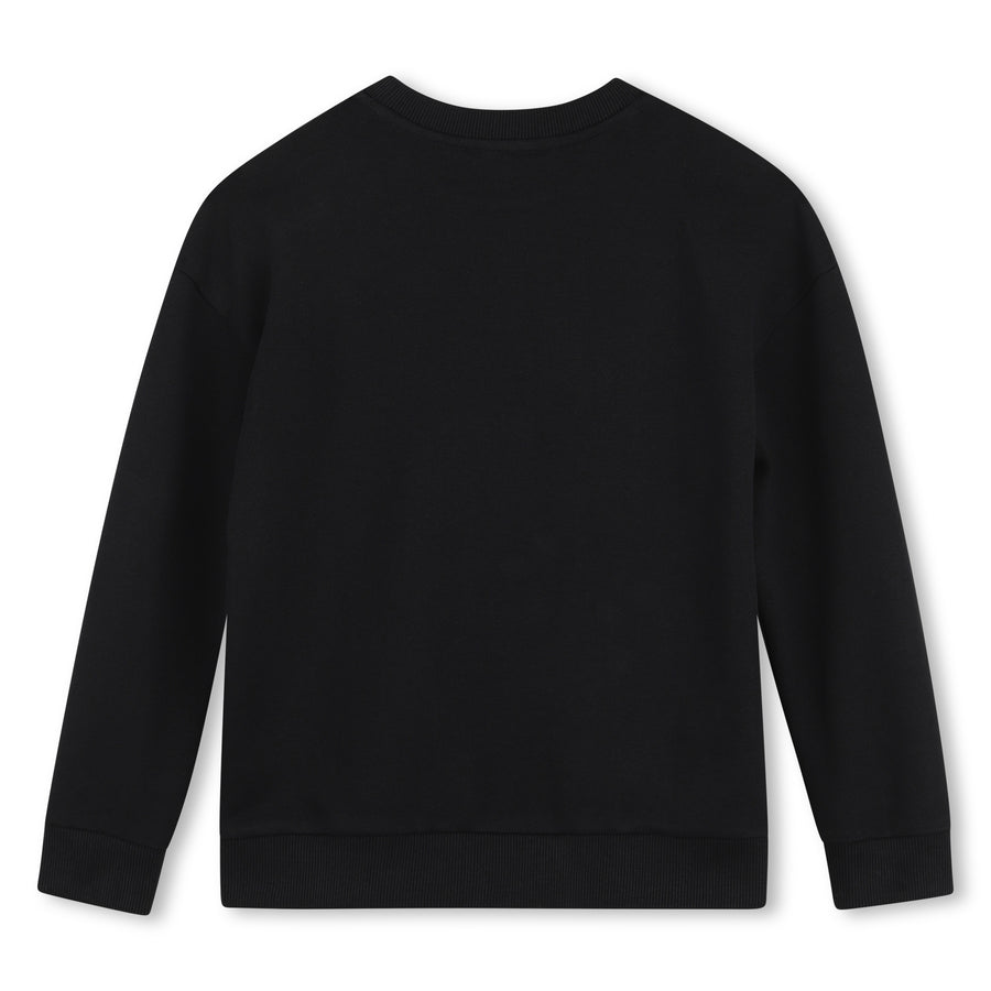 The Marc Jacobs Girls Black Sweatshirt with Crossbody Bag print