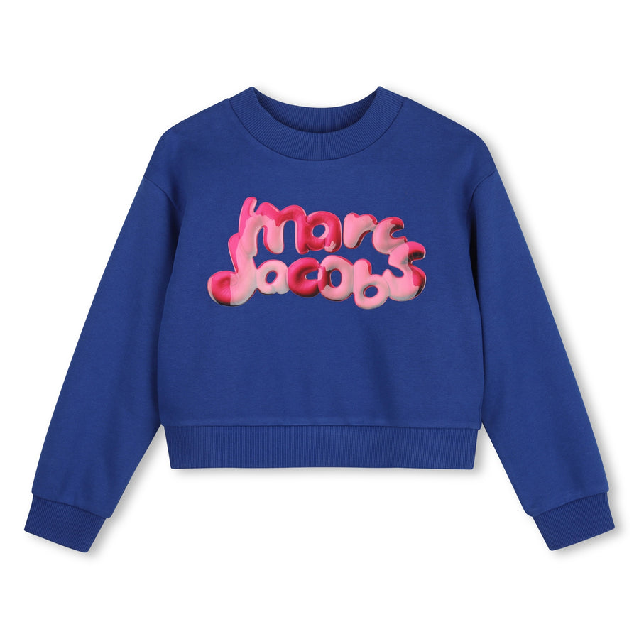 The  Marc Jacobs Girls Navy Logo-Print Sweatshirt