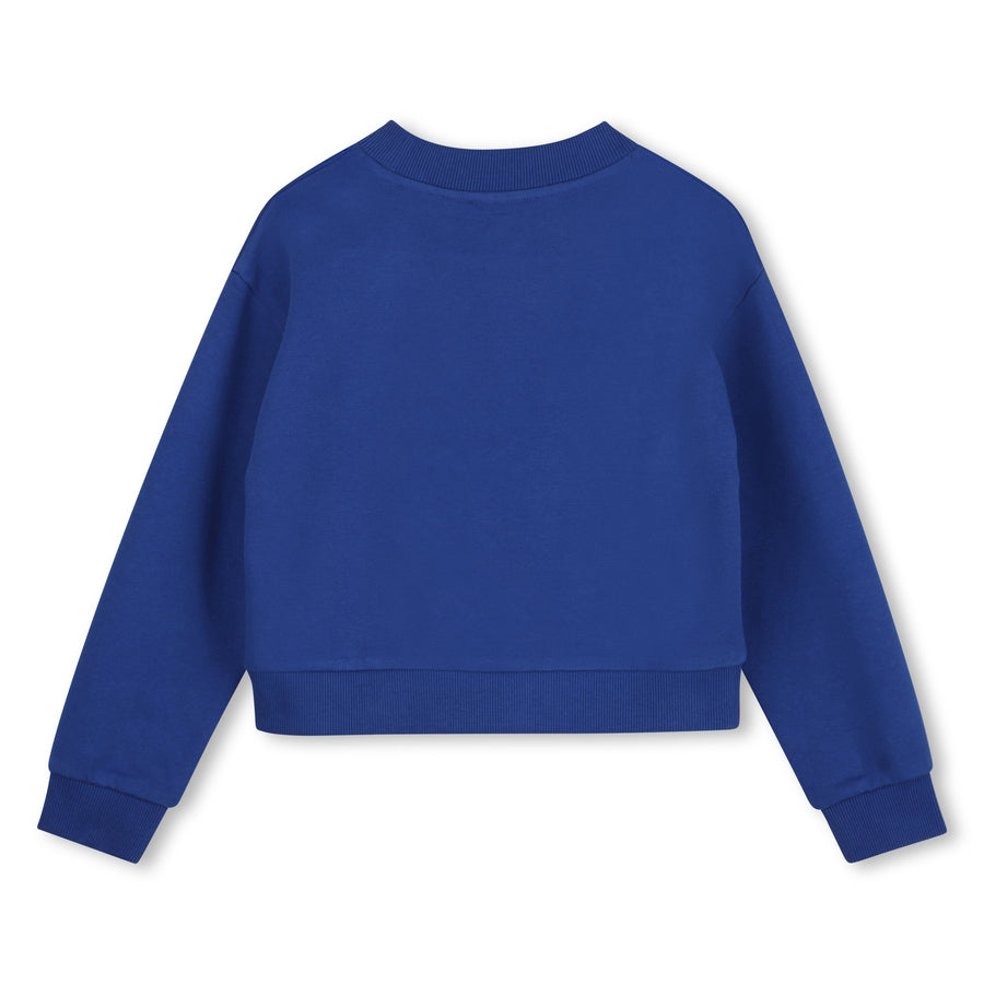 The  Marc Jacobs Girls Navy Logo-Print Sweatshirt