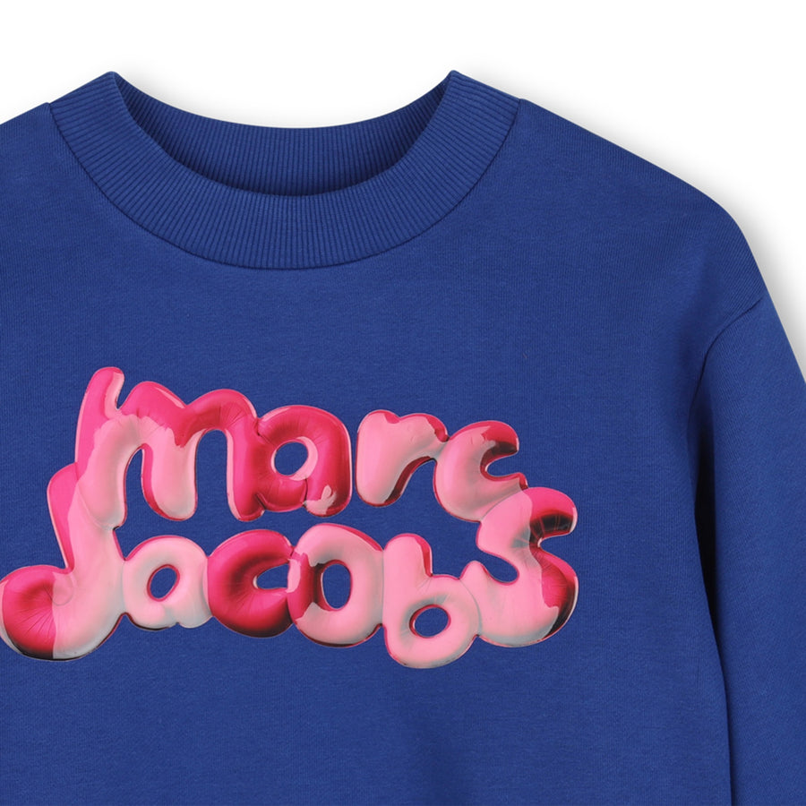 The  Marc Jacobs Girls Navy Logo-Print Sweatshirt