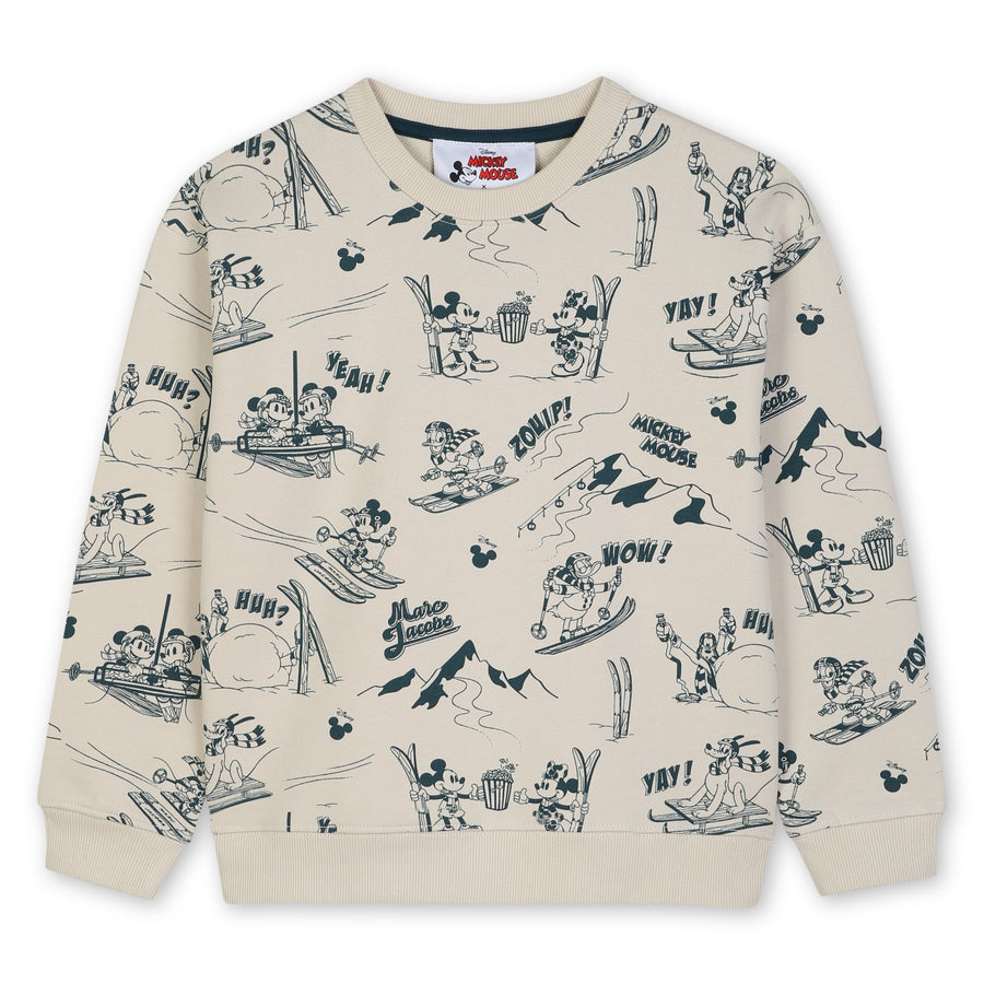 The Marc Jacobs Beige Sweatshirt with Mickey Skiing Print