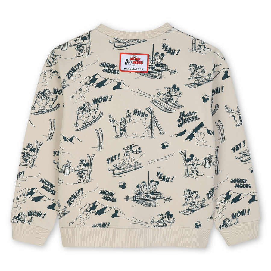 The Marc Jacobs Beige Sweatshirt with Mickey Skiing Print