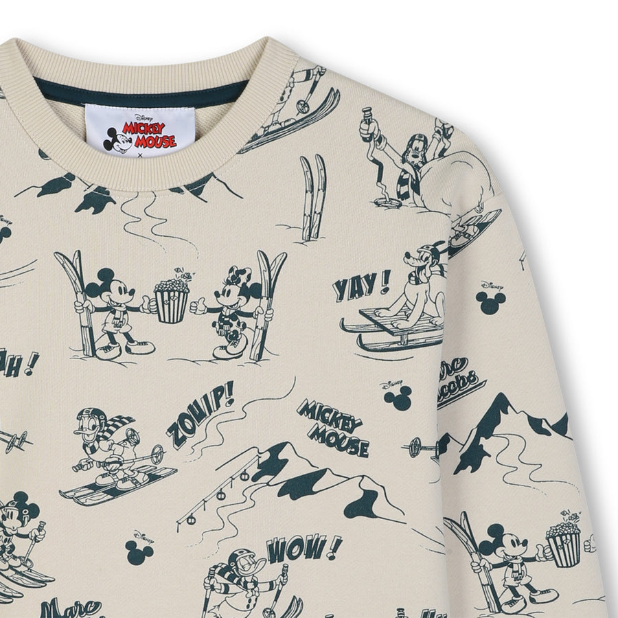 The Marc Jacobs Beige Sweatshirt with Mickey Skiing Print