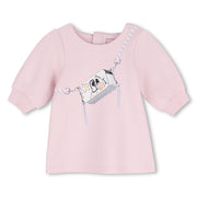 The Marc Jacobs Baby Girls Purple Chalk Graphic-print Long-Sleeve cotton dress