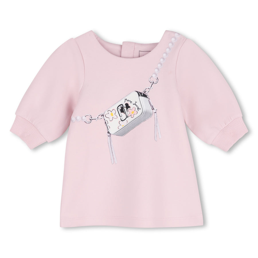 The Marc Jacobs Baby Girls Purple Chalk Graphic-print Long-Sleeve cotton dress