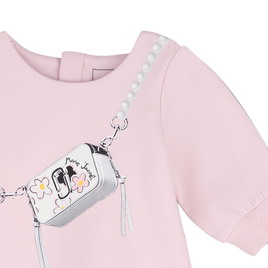 The Marc Jacobs Baby Girls Purple Chalk Graphic-print Long-Sleeve cotton dress