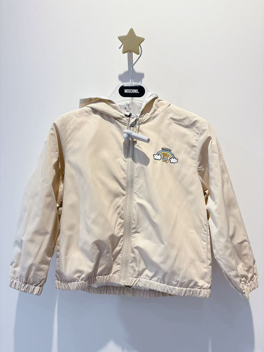 Moschino Baby Rainbow Logo Print Hooded Jacket