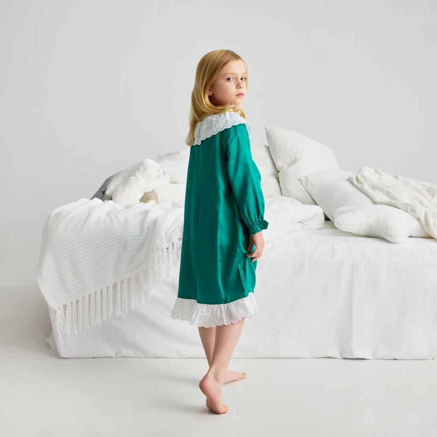 La Mimi Land Mi Ruffle Lounge Dress Emerald Green