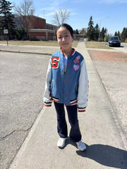 Stella McCartney Kids Girls Blue Denim Bomber Jacket
