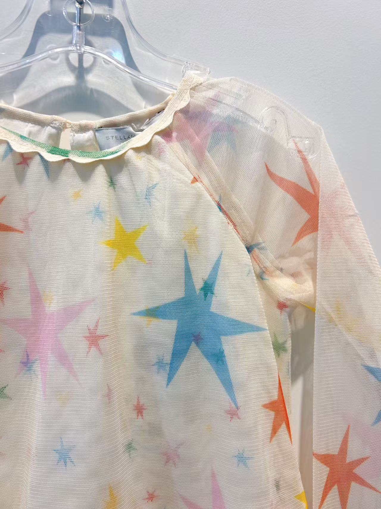 Stella McCartney Kids Girls Ivory Star Print Tulle Dress