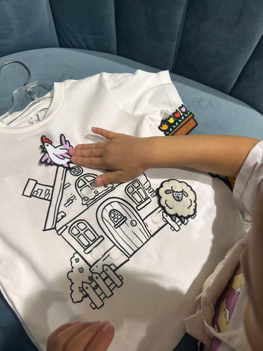Stella Mccartney Kids White T-Shirt With House Print