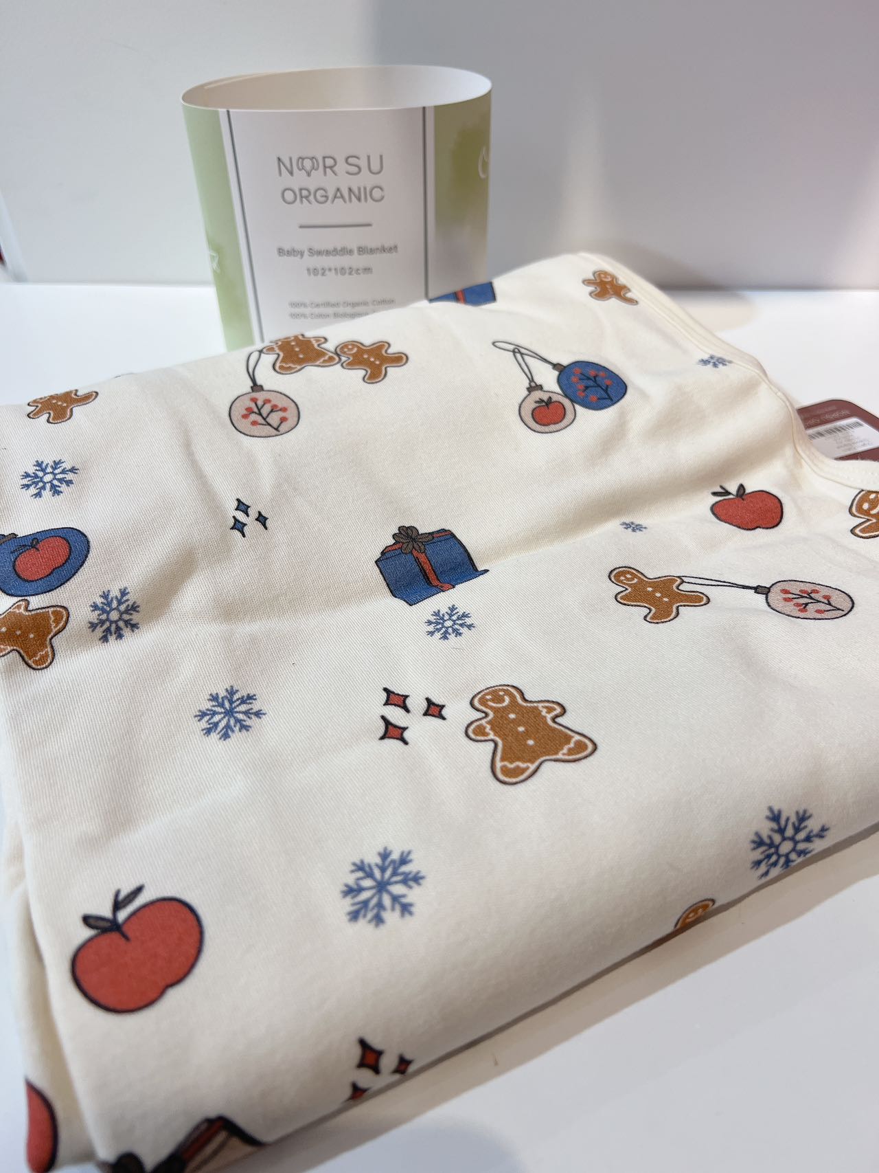 Norsu Organic Baby swaddle-Holiday Joy