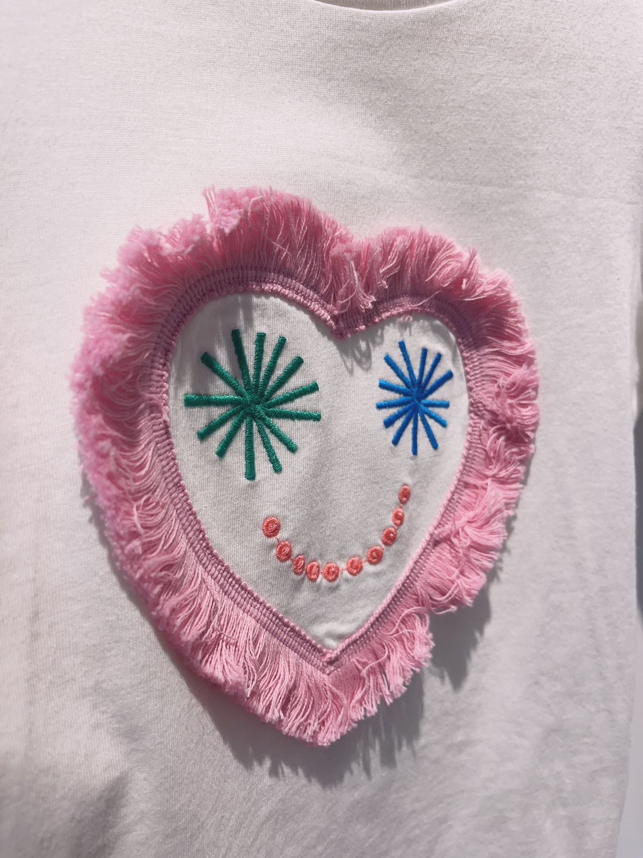 Stella McCartney Girl SS T-shirt with Heart Face Print