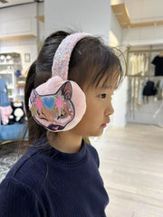 Billieblush Girls Pink Sequined Velour Ear Muffs
