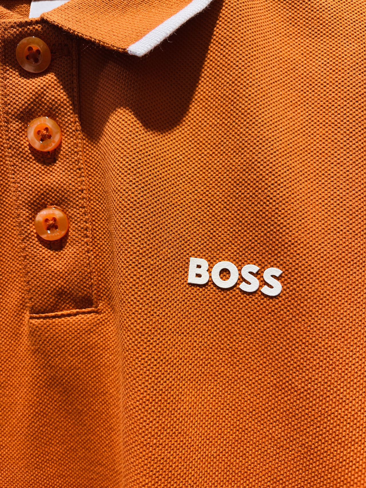 Boss Boys Short Sleeve Polo Dark Orange