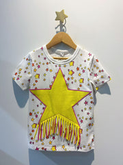 Stella McCartney Kids Star Graphic Fringed T-Shirt