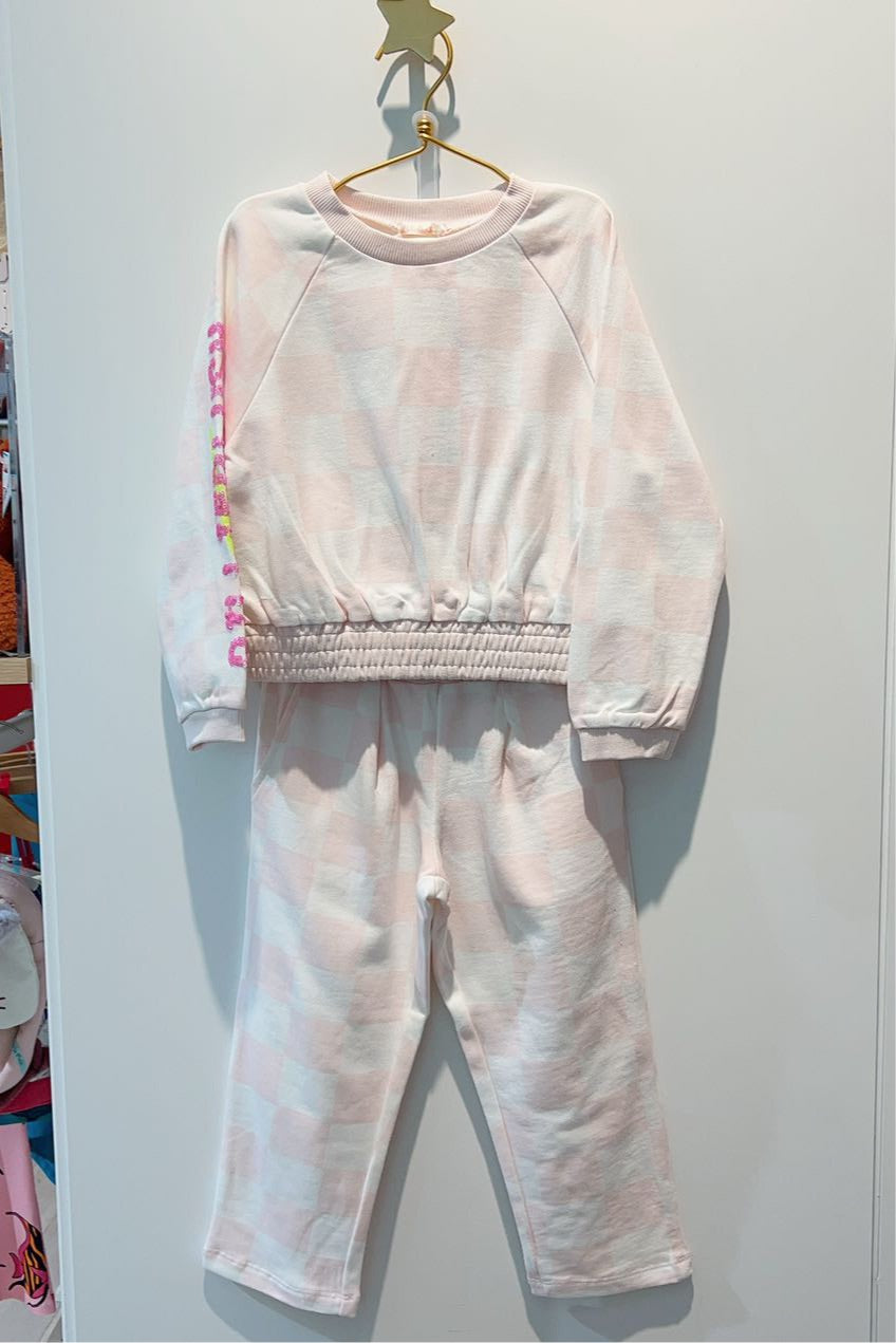 Billieblush Jogging Set In French Terry All Over Chequers
