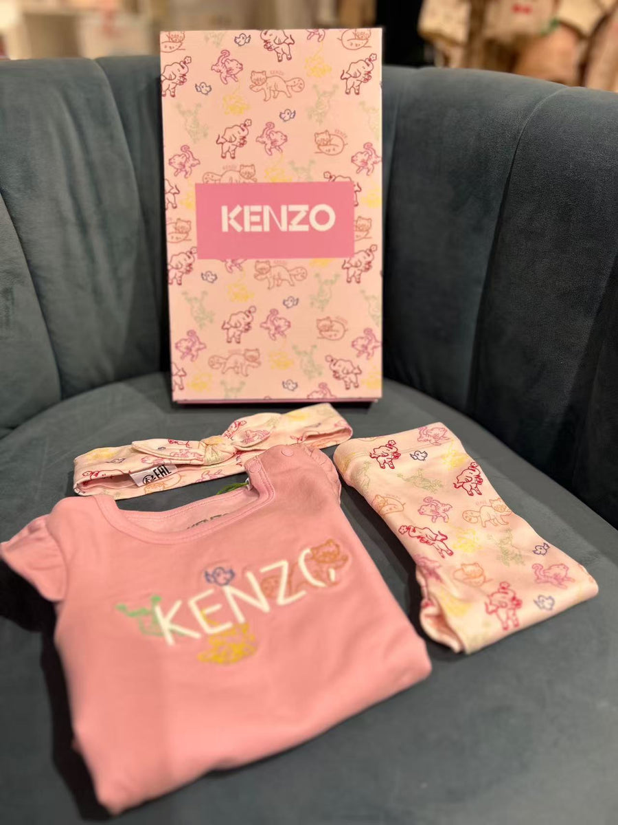 Kenzo Baby Girl Dress+Legging+Headband Gift Set