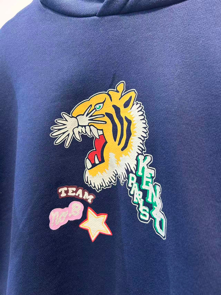 Kenzo Navy Tiger Hooded Sweatshirt