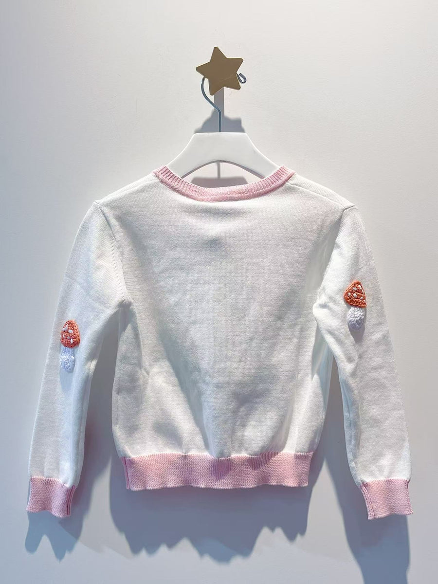 Stella Kids Girl Mushroom Crochet Cardigan