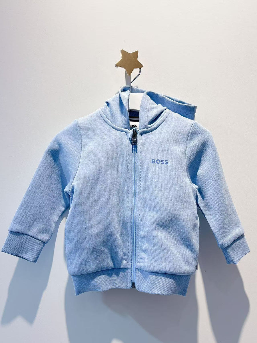 Boss Baby Persian Blue Zip Up Logo Hoodie