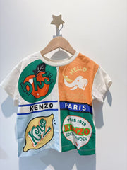 Kenzo Ivory Cotton Fruits Stickers T-Shirt